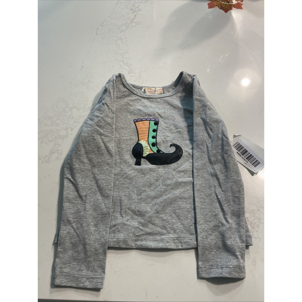 Truly Me Size 4 Girls Long Sleeve Witch Shoe Tee
